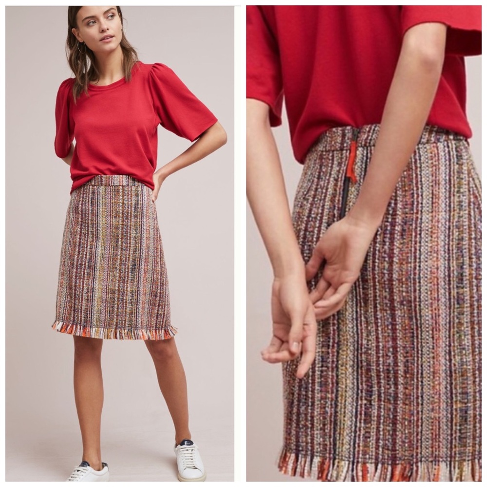Anthropologie Tweed a-line skirt